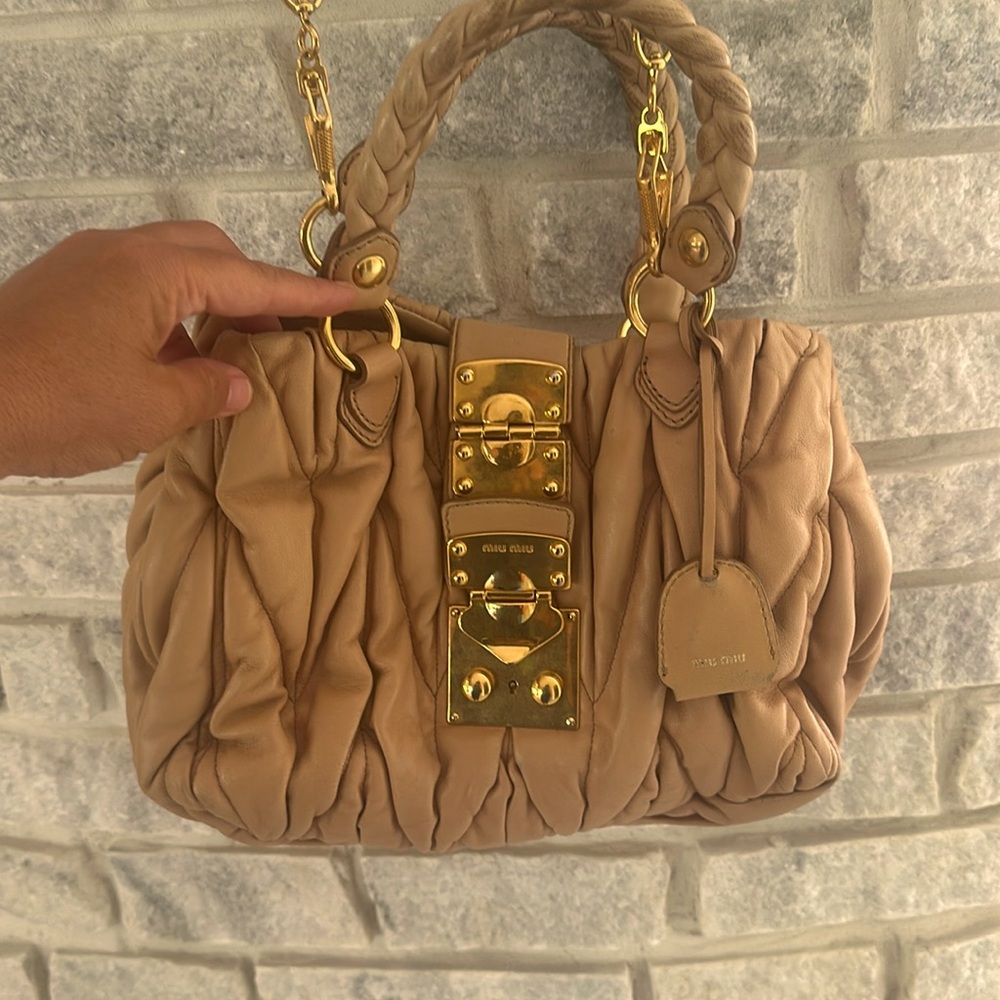 Miu Miu Matelasse 2way beige nude.  paid $295 Posh mystery auctionTRADES OFFERS